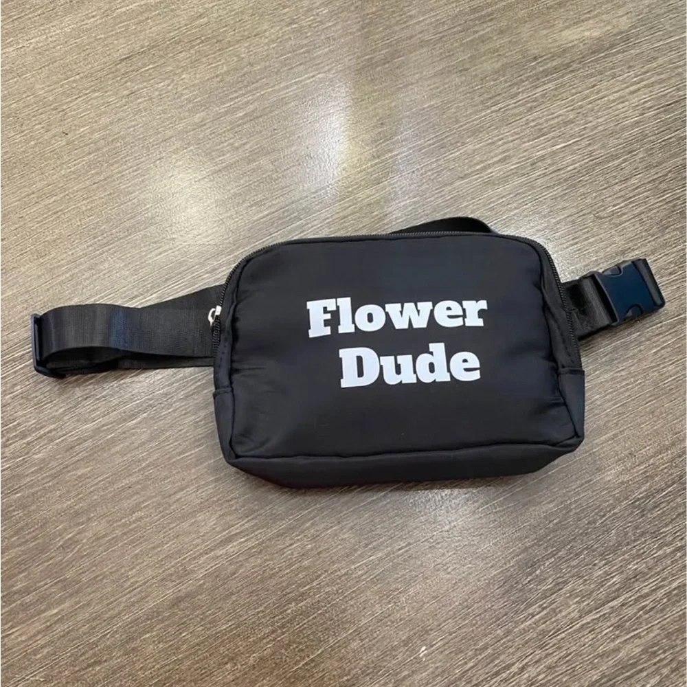 Flower Dude Black Waist Bag